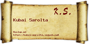 Kubai Sarolta névjegykártya